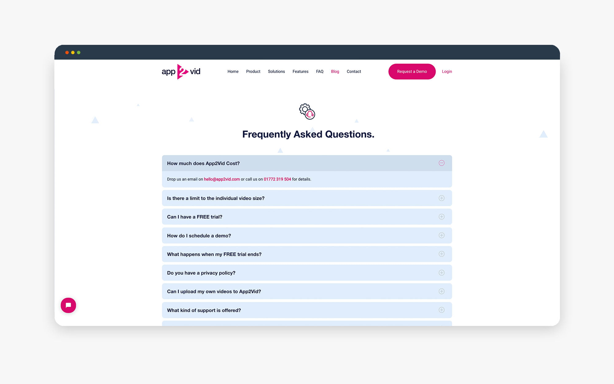 app2vid faq mockup