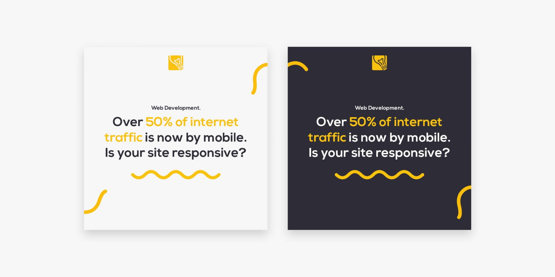 Graphic showcasing the statistic that over 50% of internet traffic is now mobile, questioning site's responsiveness
