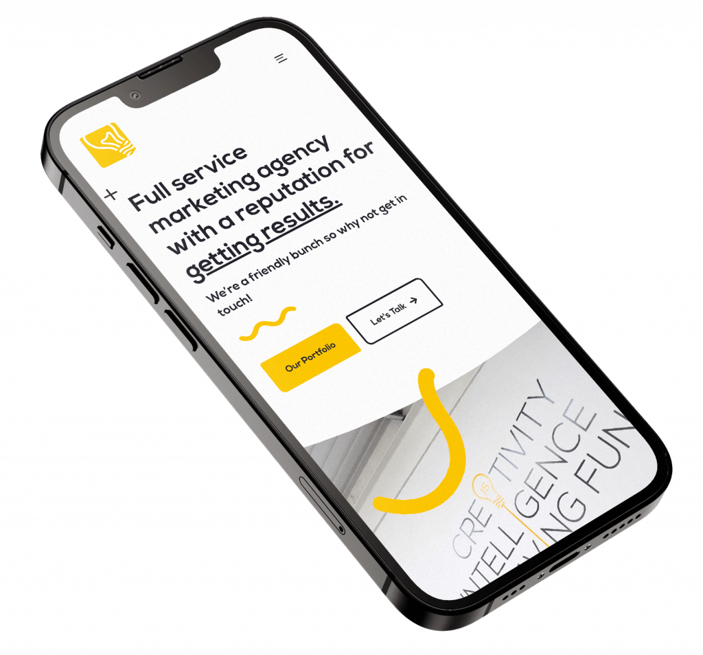 iphone mobile device with a mobile responsive website on