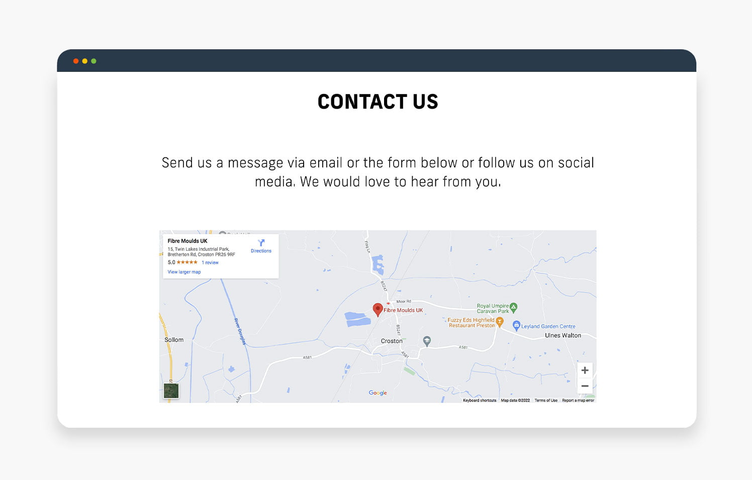 Contact Us Map Location Map showing location and contact information for our services.