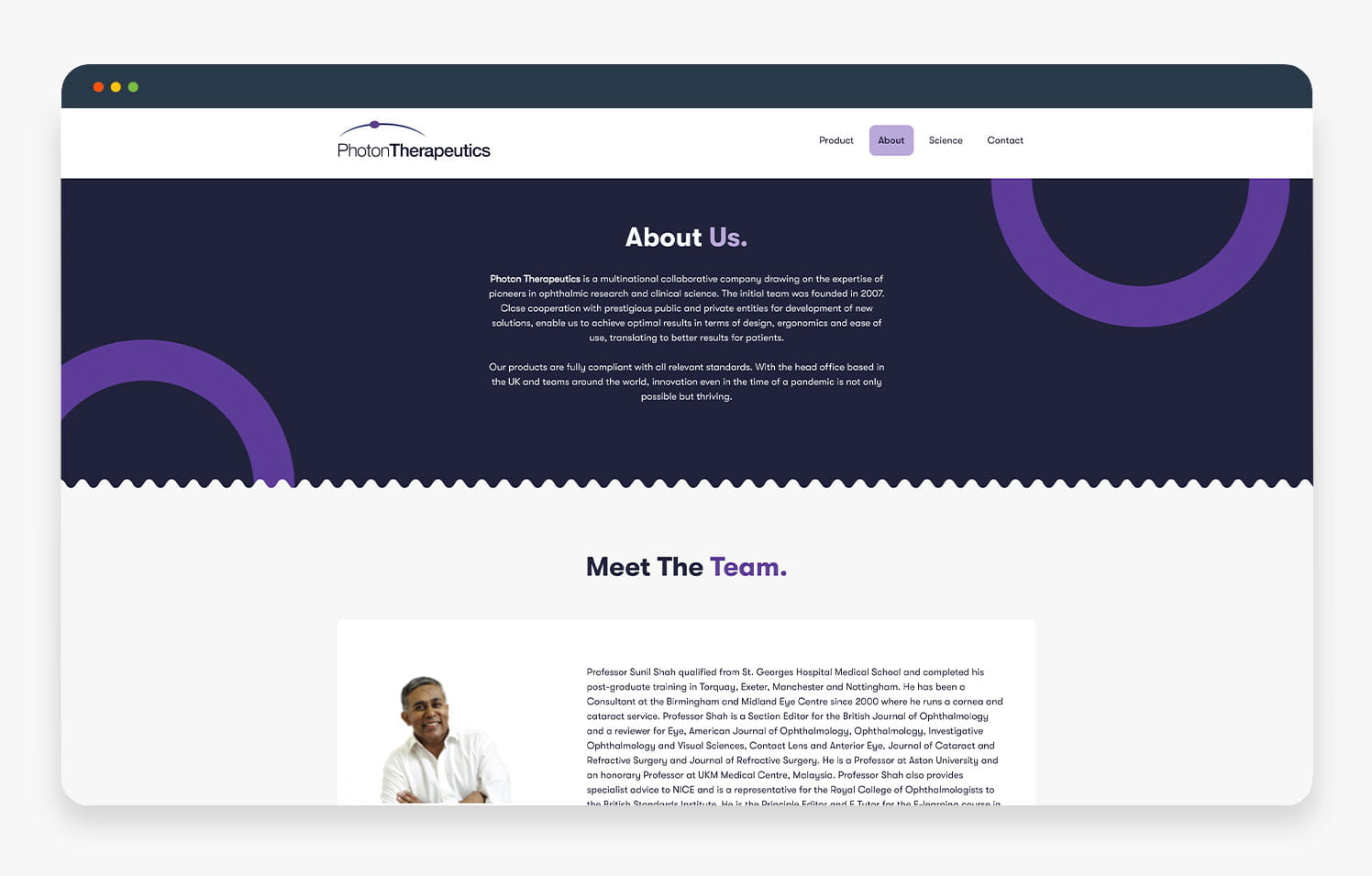 Screenshot of the About Us section from the Trust Transparency website featuring team information.