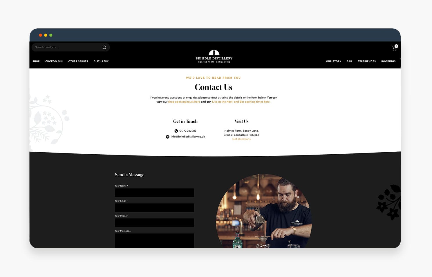 Brindle Distillery Contact Page